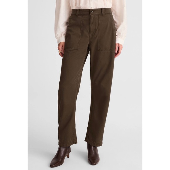 Madewell Pants - Madewell Womens Olive Darted Barrel Leg Cotton Blend Pants Trousers 23 New
